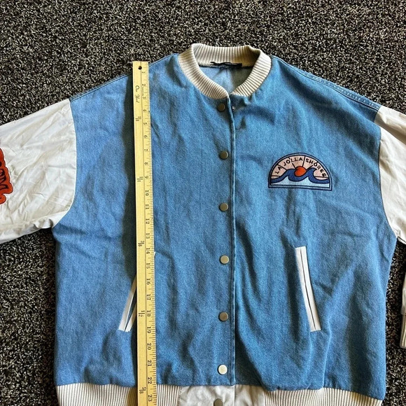 Quzu Mavi Oversized Bomber Jacket - Picture 6 of 13